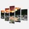Designart - Rocky Mountain River at Sunset - Extra Large Wall Art Landscape
